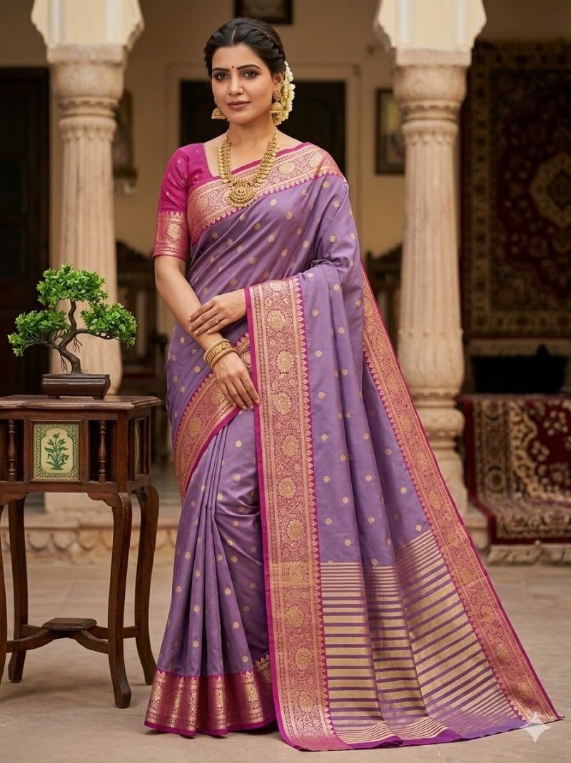 Aab Kaavya Vol 1 Pure Mercerised Soft Silk Meenakari Work Saree Collection — Festival Sarees, Vardan Ethnic wholesale from Surat — Photo 3