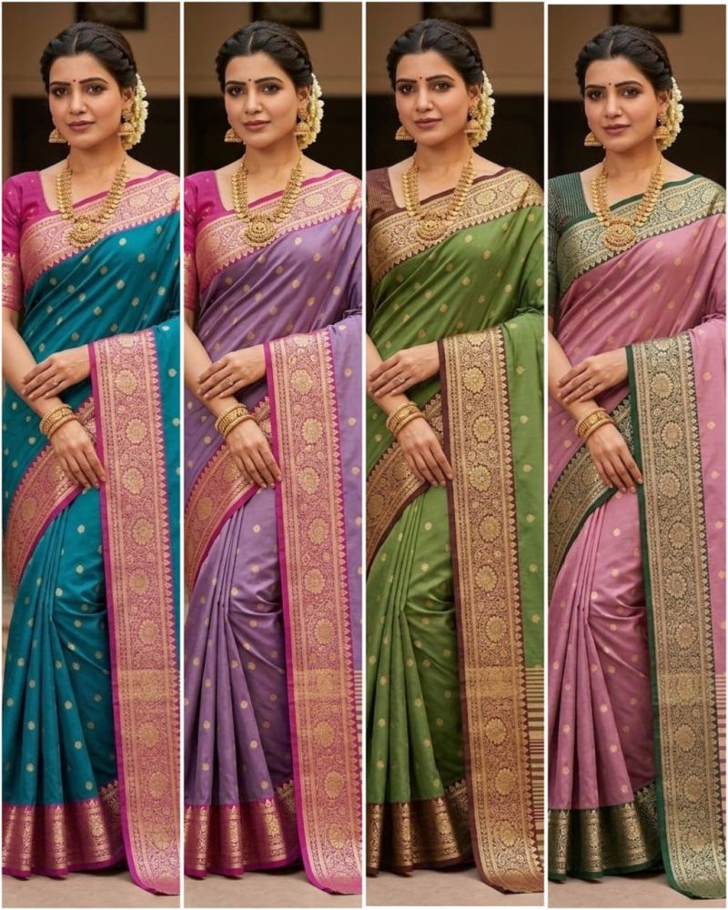 Aab Kaavya Vol 1 Pure Mercerised Soft Silk Meenakari Work Saree Collection — Festival Sarees, Vardan Ethnic wholesale from Surat — Photo 10