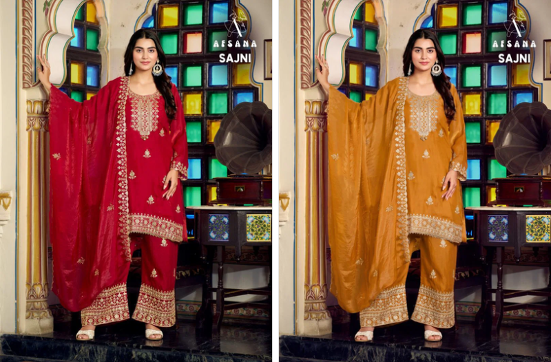 Afsana Sajni Vol 2 Fandy Satin Embroidered Designer Salwar Kameez Catalog — Wholesale Salwar Suits, Afsana wholesale from Surat — Photo 2