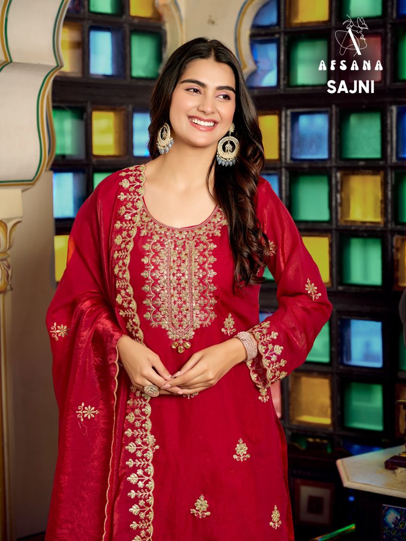 Afsana Sajni Vol 2 Fandy Satin Embroidered Designer Salwar Kameez Catalog — Wholesale Salwar Suits, Afsana wholesale from Surat — Photo 5