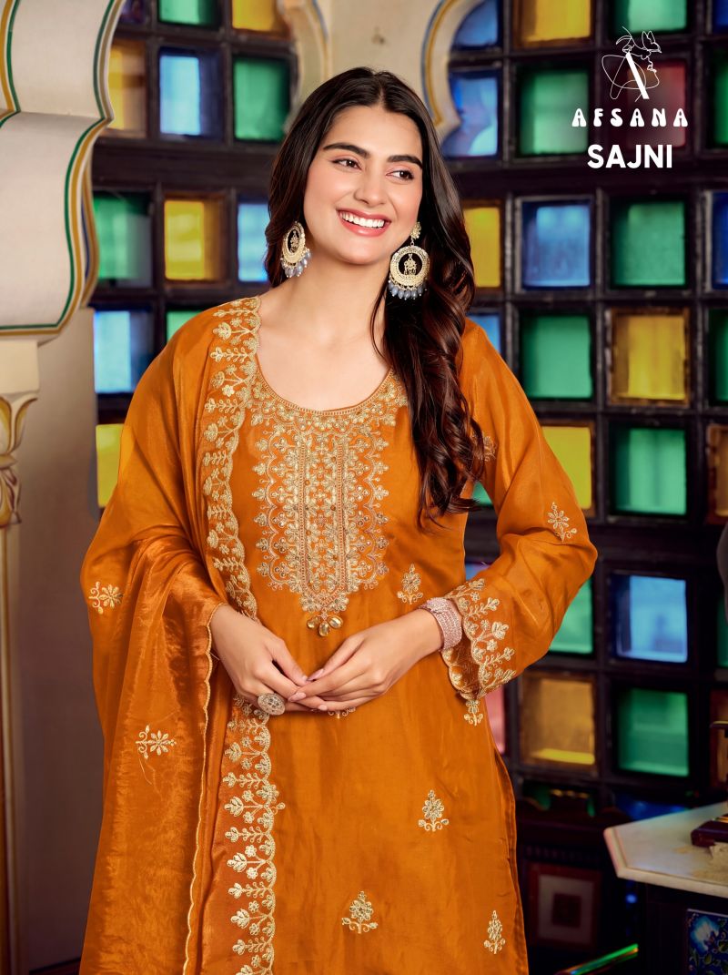 Afsana Sajni Vol 2 Fandy Satin Embroidered Designer Salwar Kameez Catalog — Wholesale Salwar Suits, Afsana wholesale from Surat — Photo 4