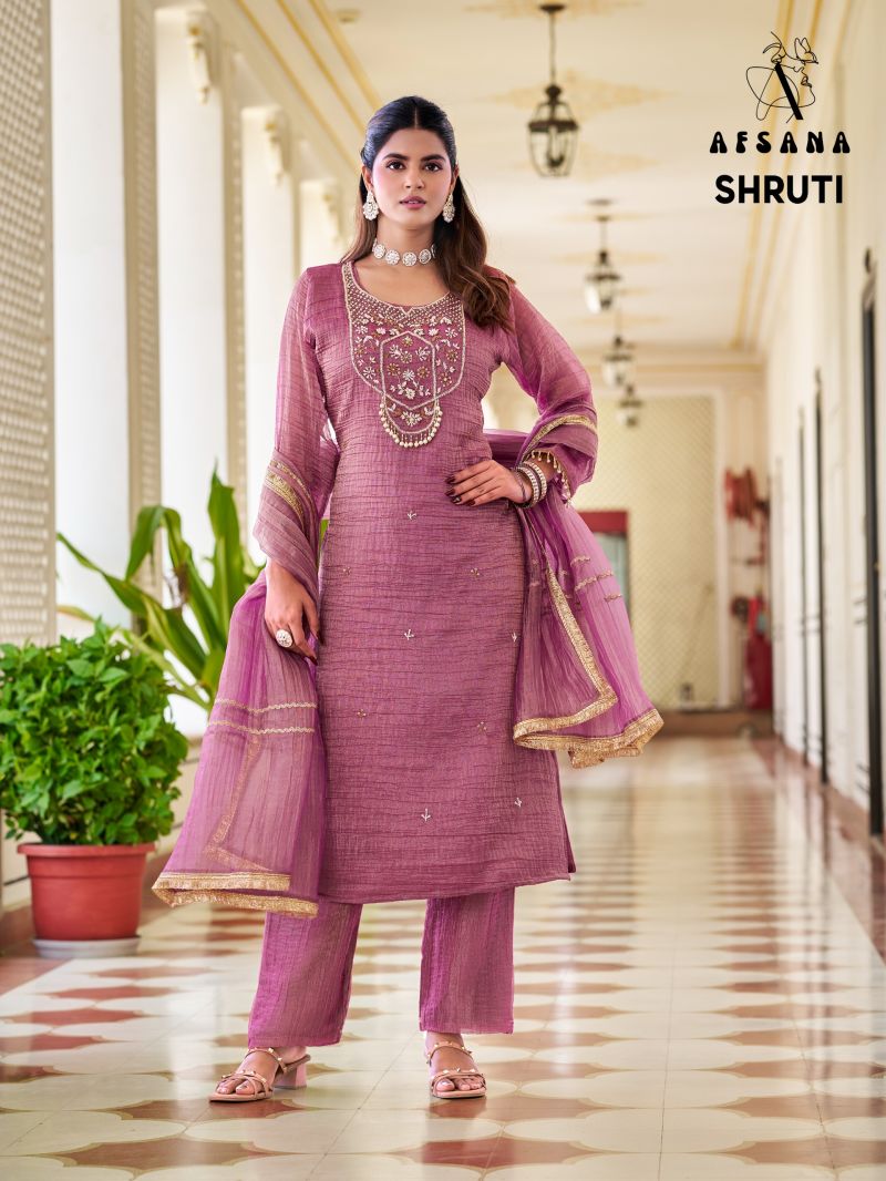 Afsana Shruti Salsa Crush Thread Work Designer Salwar Kameez Catalog — Wholesale Salwar Suits wholesale from Surat — Photo 3