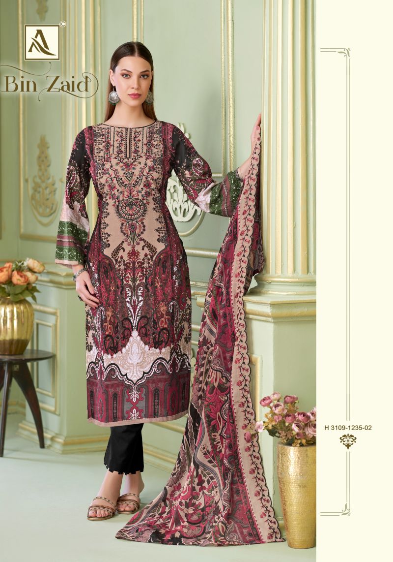 Alok Bin Zaid Cambric Cotton Print Embroidered Dress Material Collection — Wholesale Salwar Suits, Alok Suit wholesale from Surat — view 2