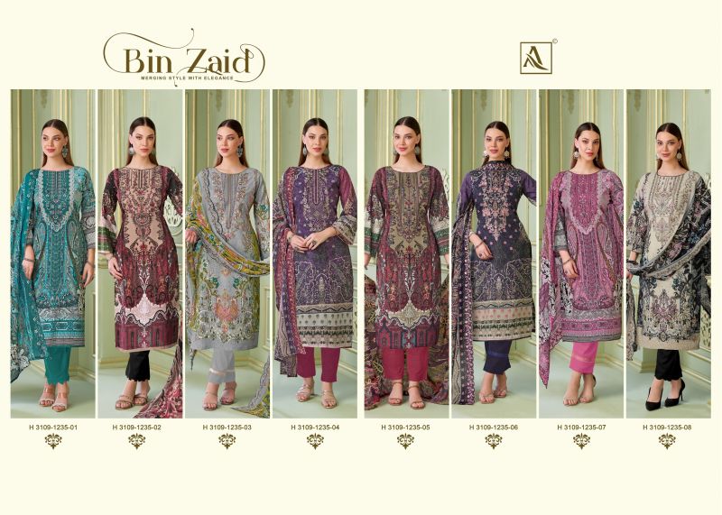 Alok Bin Zaid Cambric Cotton Print Embroidered Dress Material Collection — Wholesale Salwar Suits, Alok Suit wholesale from Surat — view 11