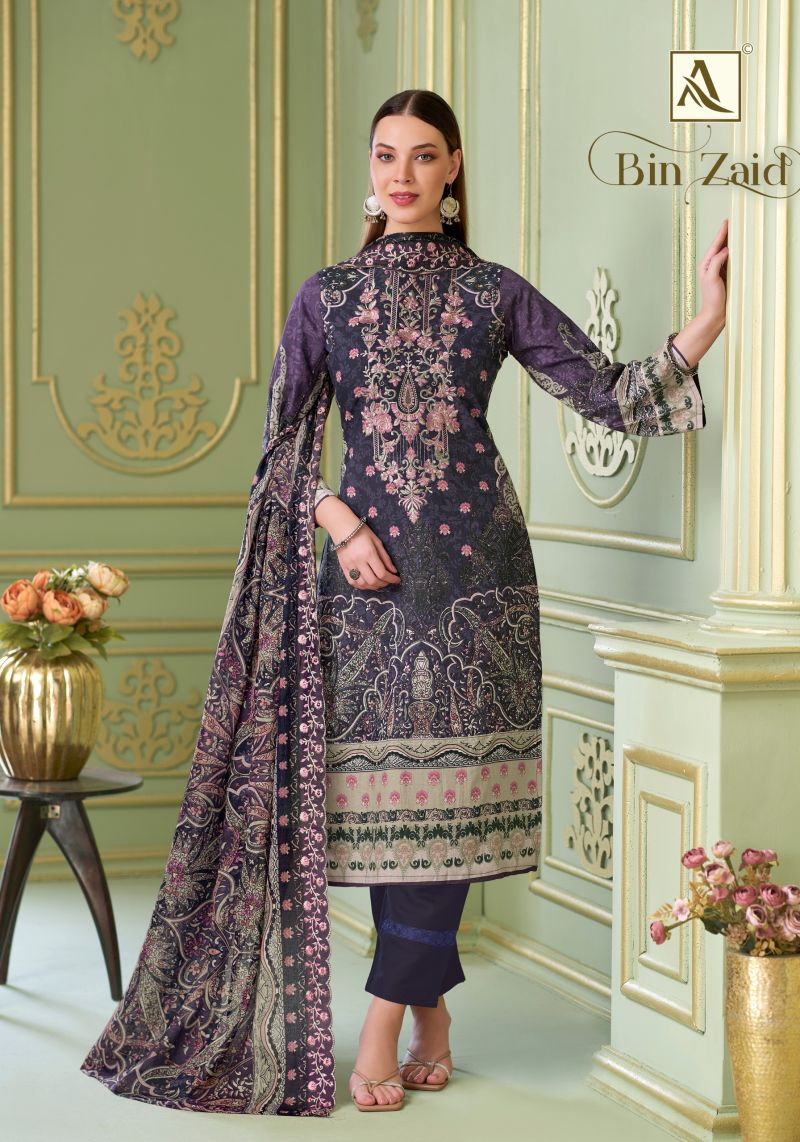 Alok Bin Zaid Cambric Cotton Print Embroidered Dress Material Collection — Wholesale Salwar Suits, Alok Suit wholesale from Surat — view 8