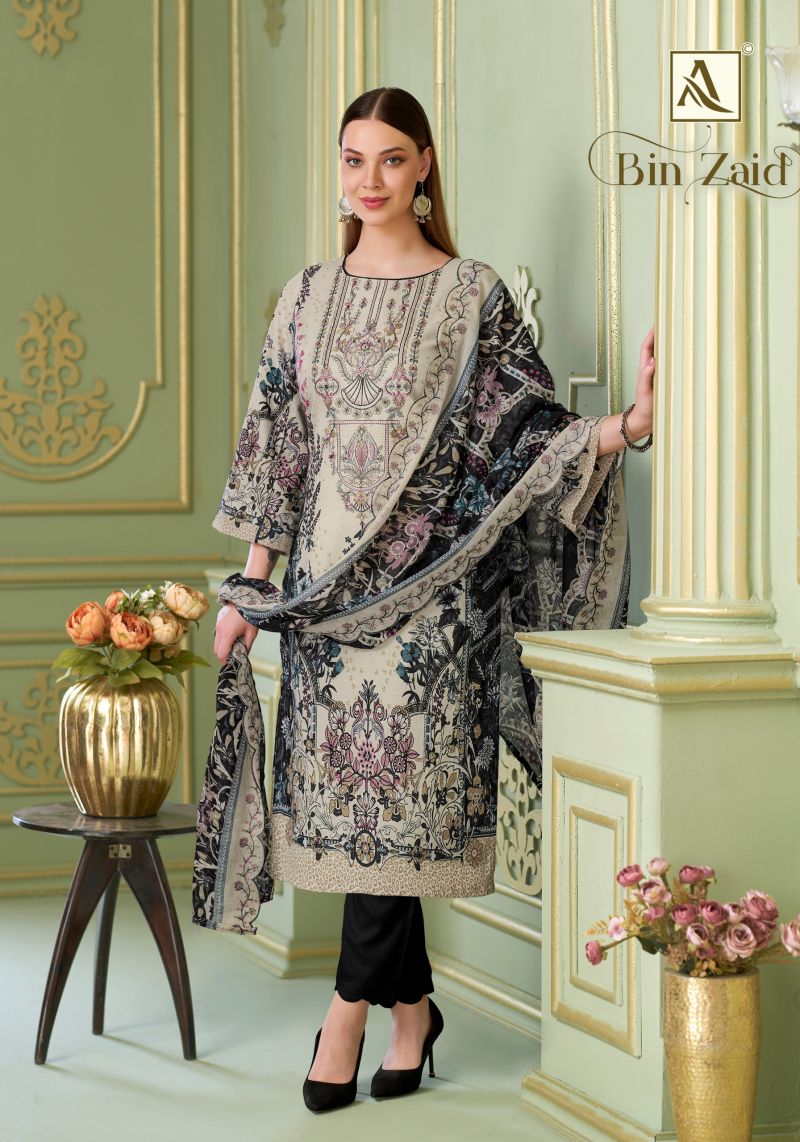 Alok Bin Zaid Cambric Cotton Print Embroidered Dress Material Collection — Wholesale Salwar Suits, Alok Suit wholesale from Surat — view 4