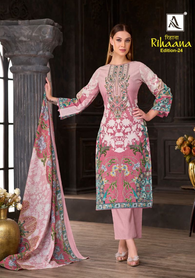 Alok Rihaana Vol 24 Cambric Cotton Embroidered Dress Material Catalog — Wholesale Salwar Suits, Alok Suits wholesale from Surat — Photo 4