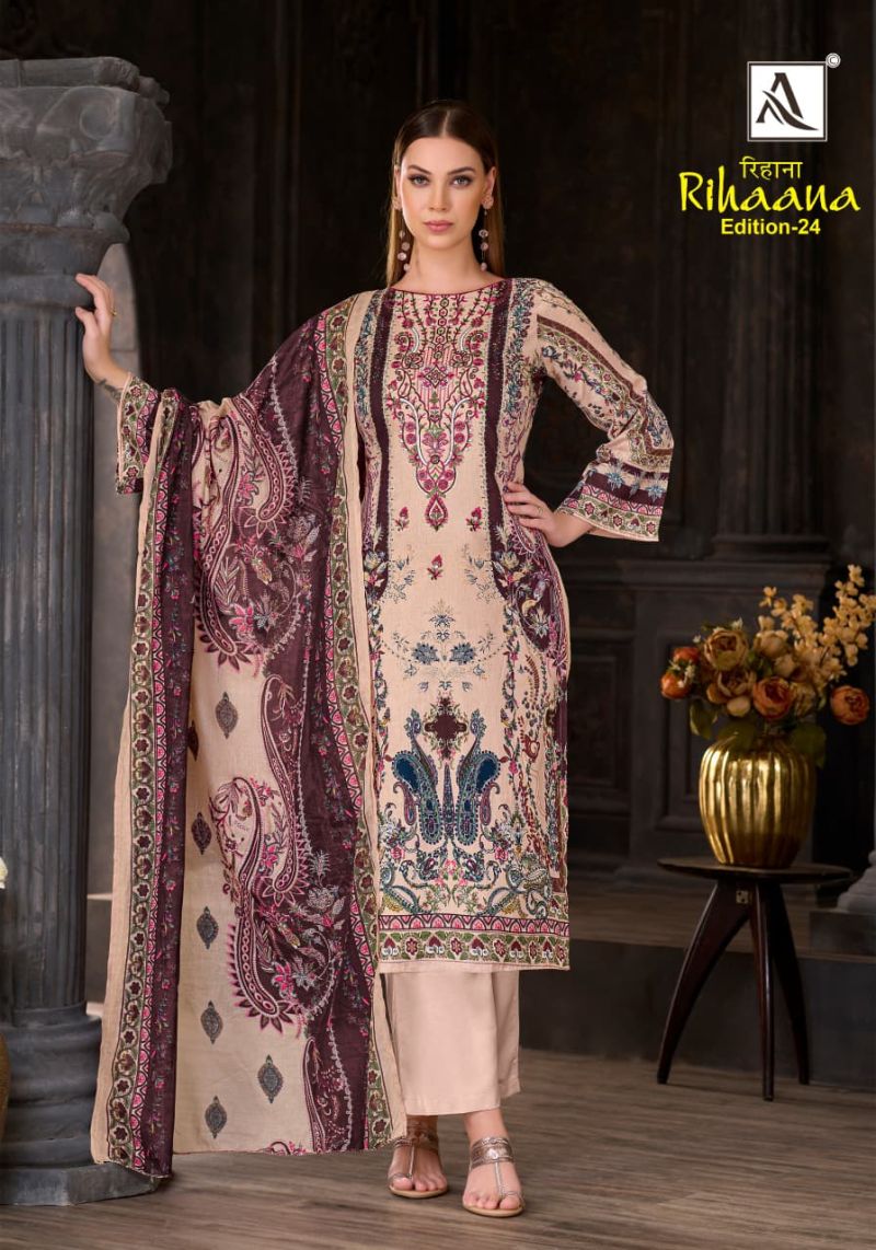 Alok Rihaana Vol 24 Cambric Cotton Embroidered Dress Material Catalog — Wholesale Salwar Suits, Alok Suits wholesale from Surat — Photo 3