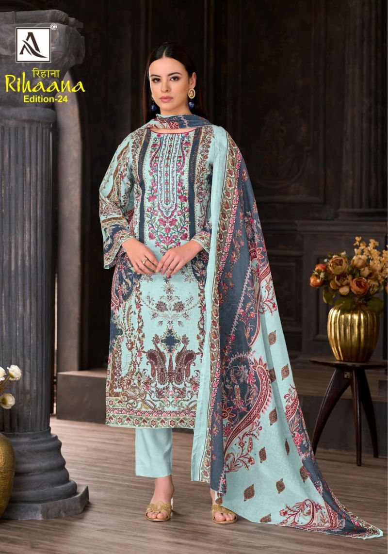 Alok Rihaana Vol 24 Cambric Cotton Embroidered Dress Material Catalog — Wholesale Salwar Suits, Alok Suits wholesale from Surat — Photo 2