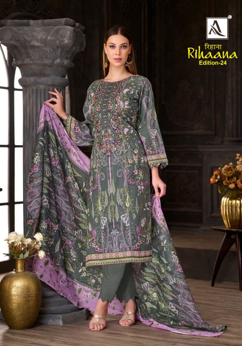 Alok Rihaana Vol 24 Cambric Cotton Embroidered Dress Material Catalog — Wholesale Salwar Suits, Alok Suits wholesale from Surat — Photo 10