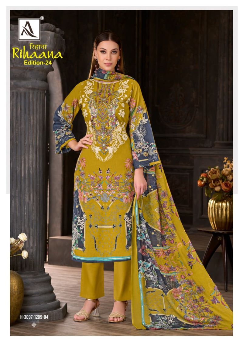 Alok Rihaana Vol 24 Cambric Cotton Embroidered Dress Material Catalog — Wholesale Salwar Suits, Alok Suits wholesale from Surat — Photo 8