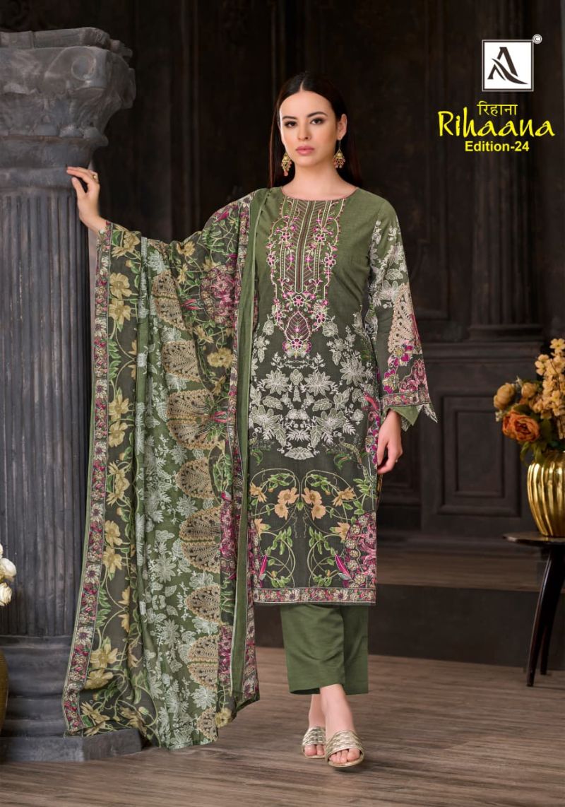 Alok Rihaana Vol 24 Cambric Cotton Embroidered Dress Material Catalog — Wholesale Salwar Suits, Alok Suits wholesale from Surat — Photo 6