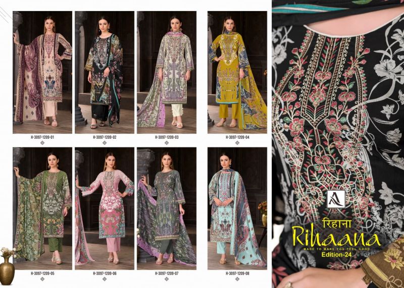 Alok Rihaana Vol 24 Cambric Cotton Embroidered Dress Material Catalog — Wholesale Salwar Suits, Alok Suits wholesale from Surat — Photo 5