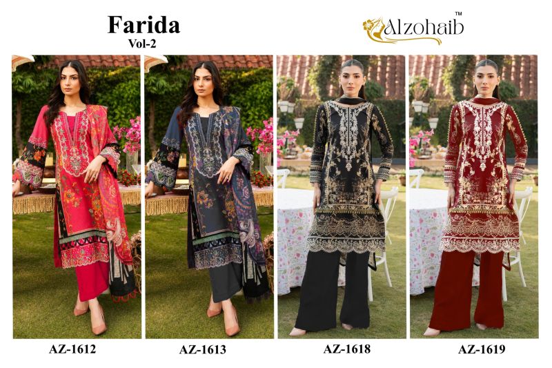 Alzohaib Farida Vol 2 Cotton Dupatta Cotton Patch Work Salwar Kameez Collection — Wholesale Salwar Suits, Alzohaib Suits wholesale from Surat — Photo 8