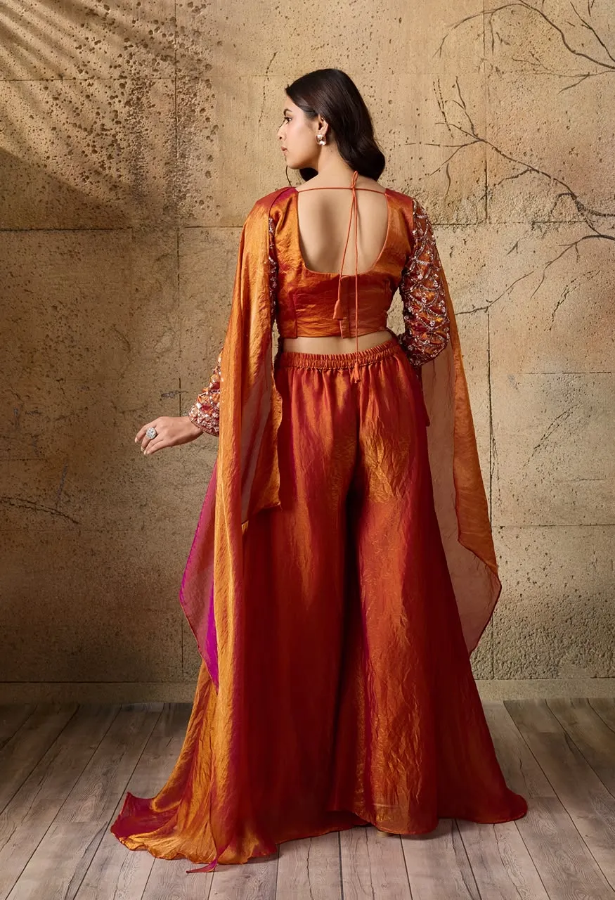 Amoha A512 Indo Western Fendi Dress with Beads Work Blouse — Festive Designer Catalog, AMOHA wholesale from Surat — view 3