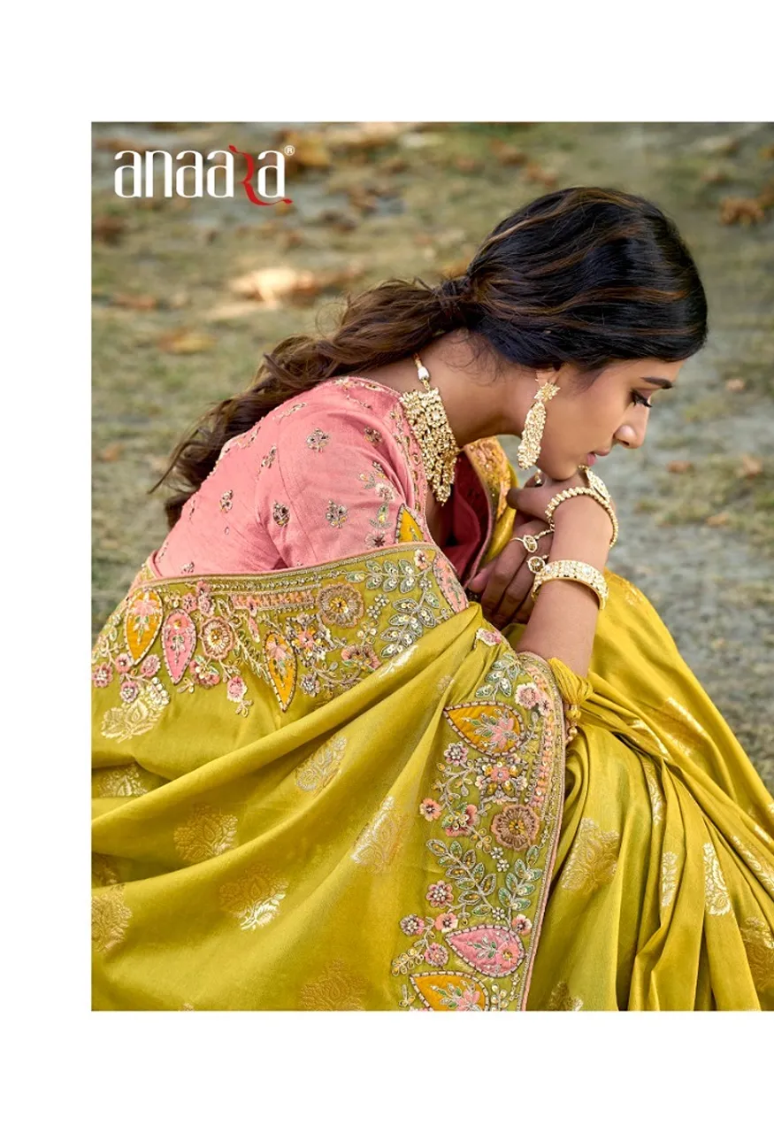 Hit Series Fancy Tissue Silk Embroidery Saree — Saree, Vardan Ethnic wholesale from Surat — Photo 2