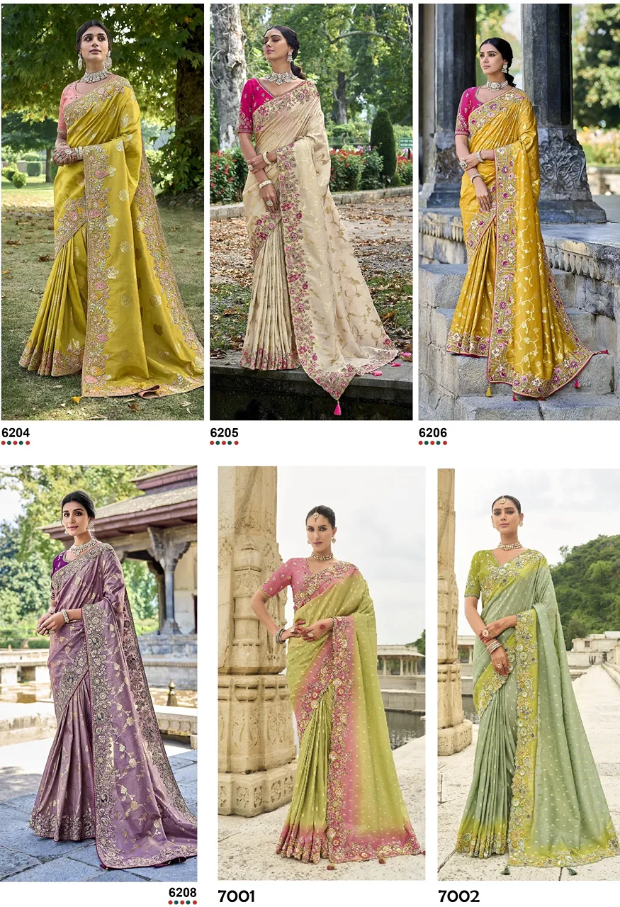 Hit Series Fancy Tissue Silk Embroidery Saree — Saree, Vardan Ethnic wholesale from Surat — Photo 12