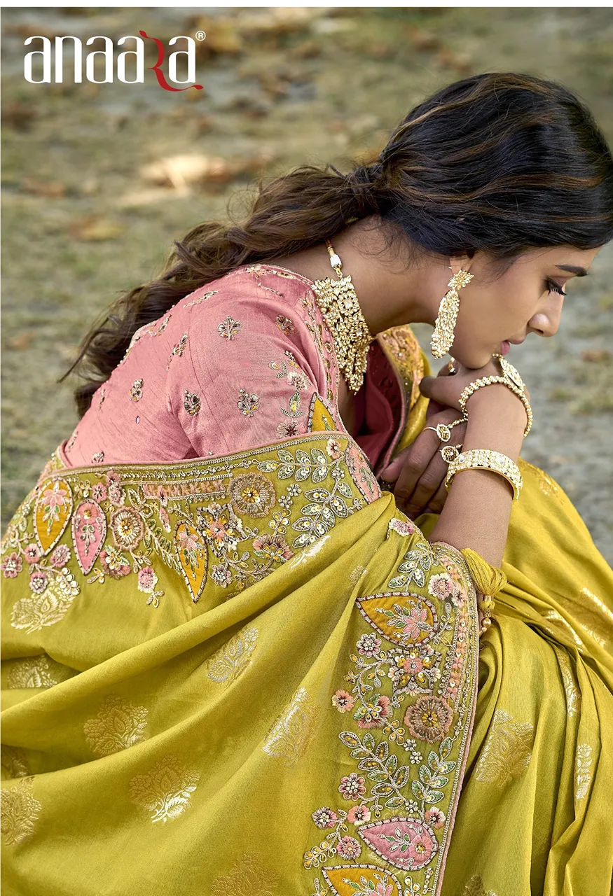 Hit Series Fancy Tissue Silk Embroidery Saree — Saree, Vardan Ethnic wholesale from Surat — Photo 13