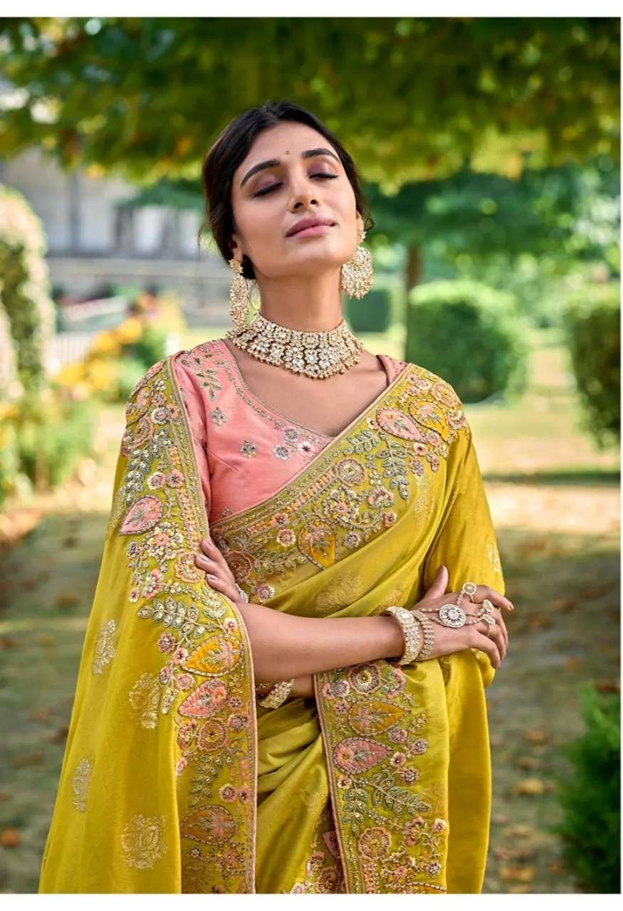 Hit Series Fancy Tissue Silk Embroidery Saree — Saree, Vardan Ethnic wholesale from Surat — Photo 14