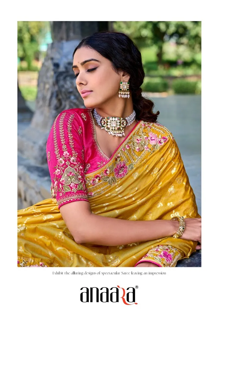 Hit Series Fancy Tissue Silk Embroidery Saree — Saree, Vardan Ethnic wholesale from Surat — Photo 5