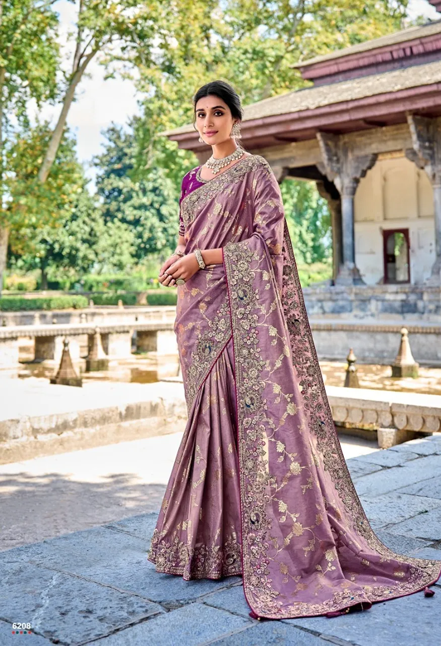 Hit Series Fancy Tissue Silk Embroidery Saree — Saree, Vardan Ethnic wholesale from Surat — Photo 7