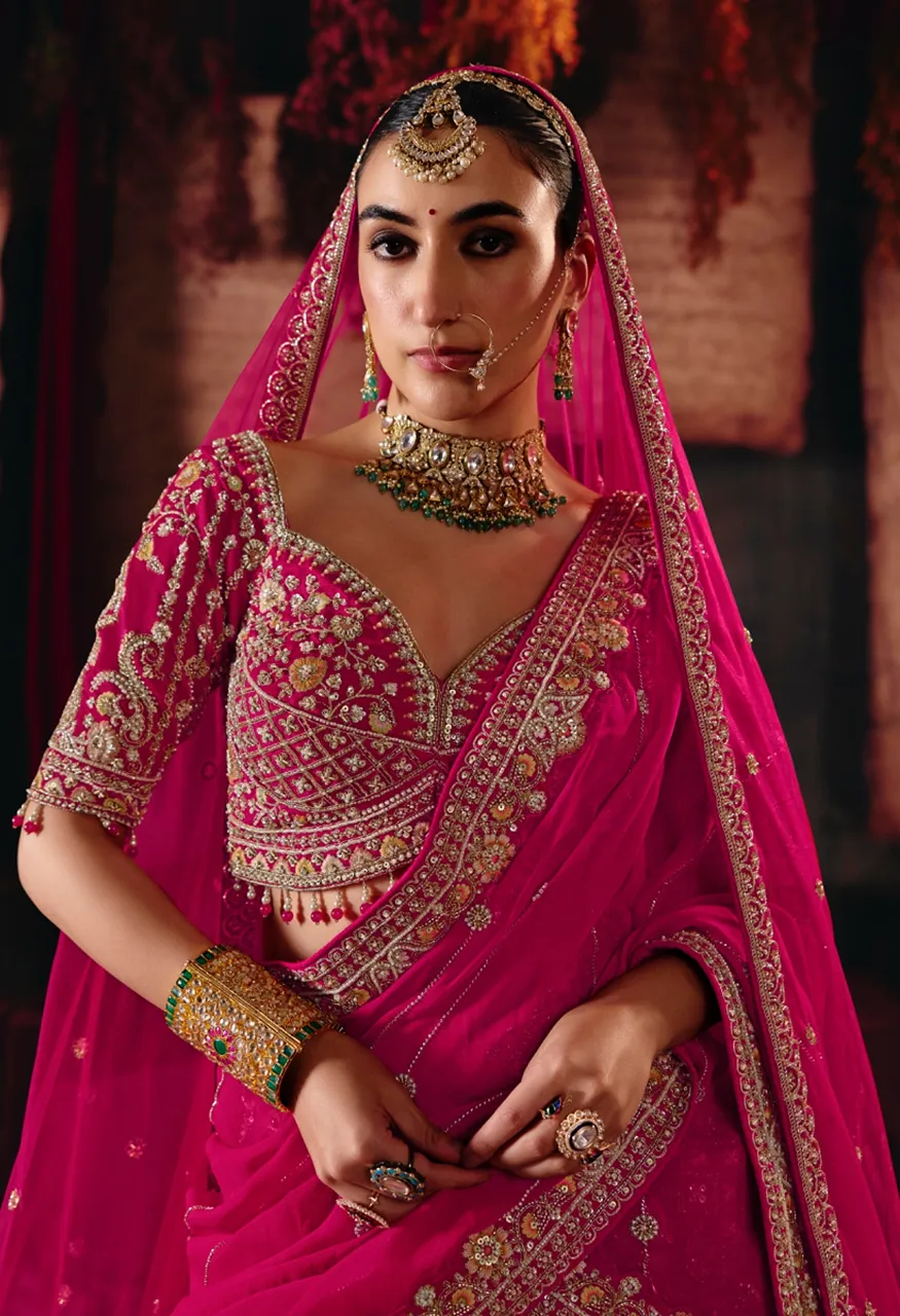 Tathastu Anaara Bridal Ready Made Heavy Silk Zardozi Work Lehenga Choli Set
