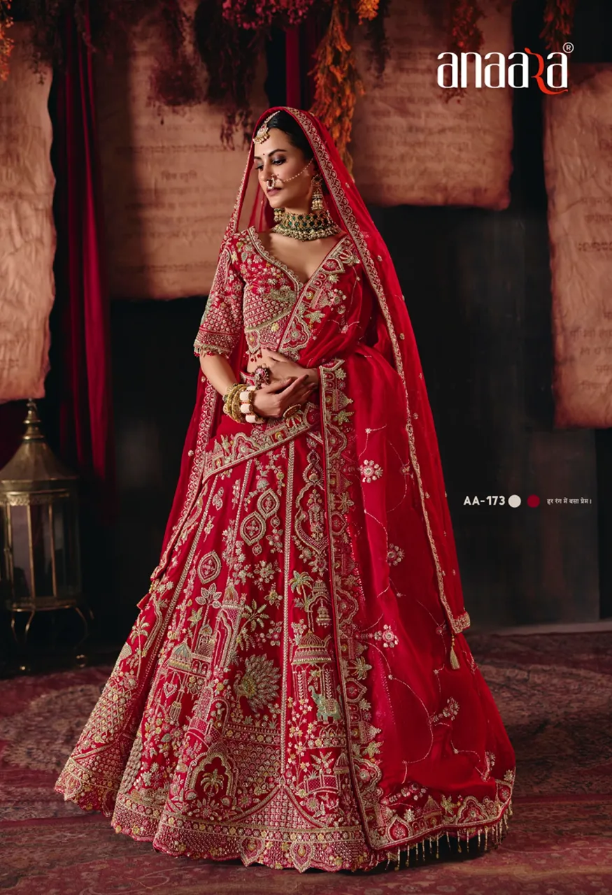Tathastu Anaara Bridal Ready Made Heavy Silk Zardozi Work Lehenga Choli Set — Wholesale Lehenga, TATHASTU wholesale from Surat — Photo 4