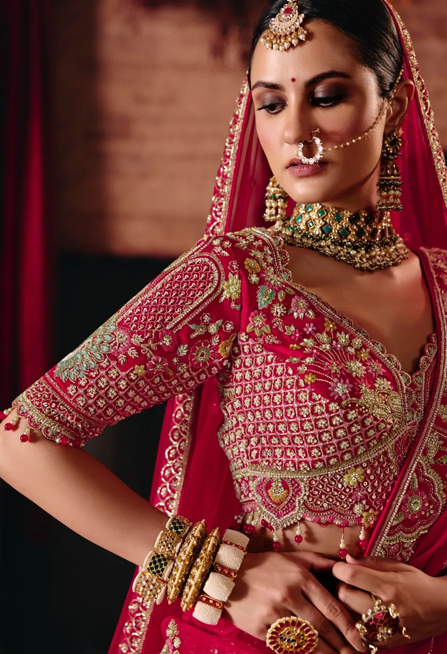 Tathastu Anaara Bridal Ready Made Heavy Silk Zardozi Work Lehenga Choli Set — Wholesale Lehenga, TATHASTU wholesale from Surat — Photo 12