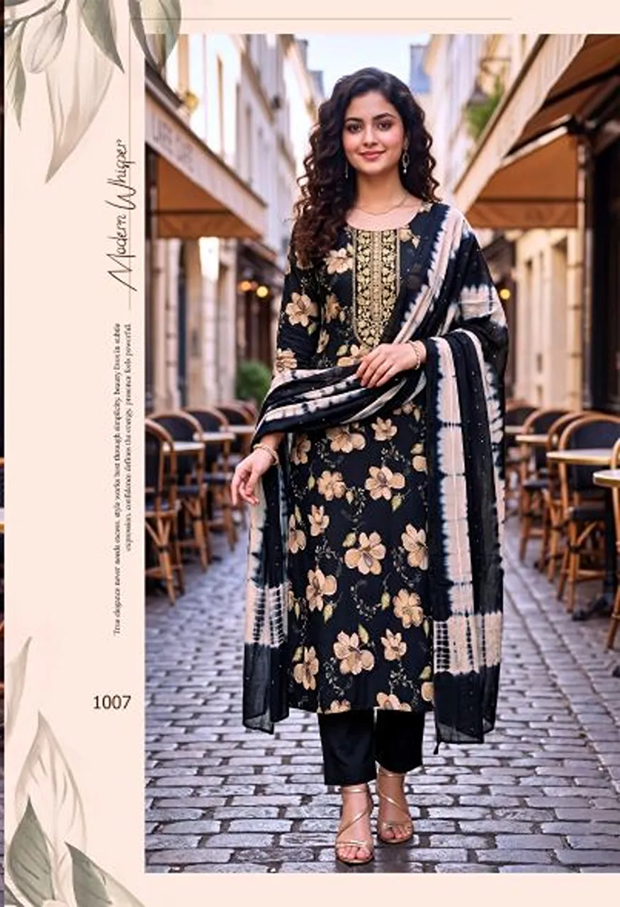 At Shruti Vatican Foil Print Kurti With Bottom Dupatta Collection — Wholesale Kurtis, Vardan Ethnic wholesale from Surat — Photo 9