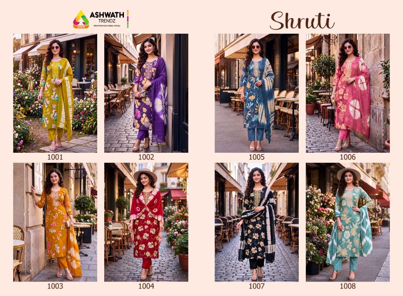 At Shruti Vatican Foil Print Kurti With Bottom Dupatta Collection — Wholesale Kurtis, Vardan Ethnic wholesale from Surat — Photo 10