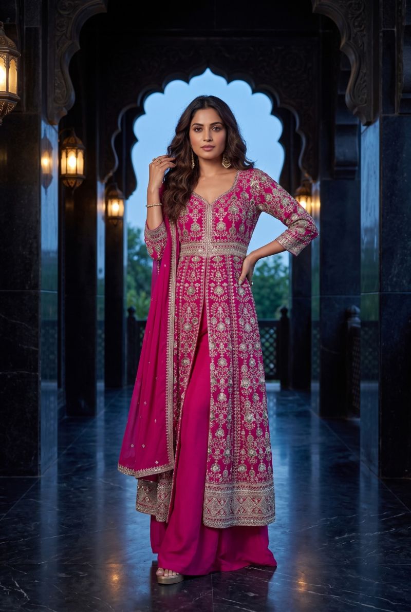 Aurraa Deevani Premium Chinon Embroidered Salwar Kameez Collection — Wholesale Salwar Suits, Vardan Ethnic wholesale from Surat — view 4
