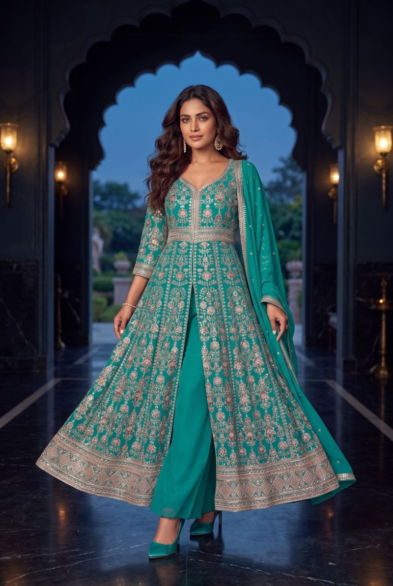 Aurraa Deevani Premium Chinon Embroidered Salwar Kameez Collection — Wholesale Salwar Suits, Vardan Ethnic wholesale from Surat — view 6