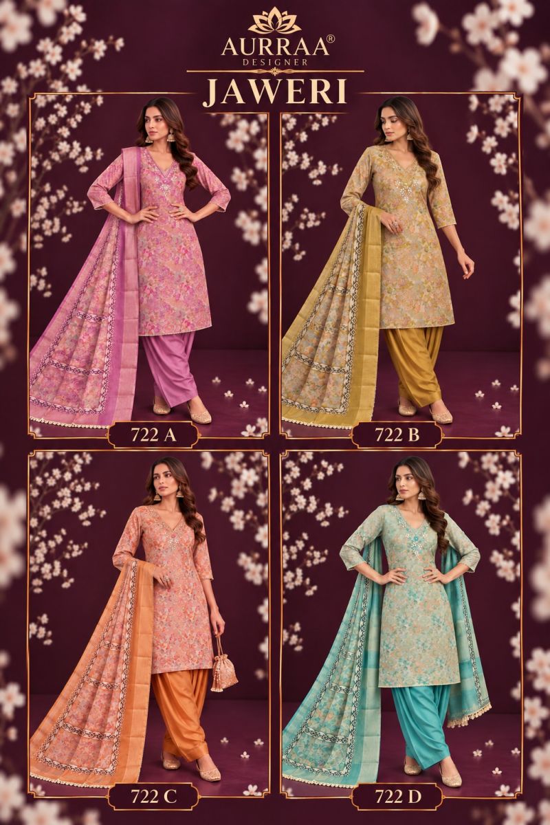 Aurraa Jaweri Linen Cotton Print Hand Work Farshi Salwar Kameez Catalog — Wholesale Salwar Suits, Vardan Ethnic wholesale from Surat — Photo 5