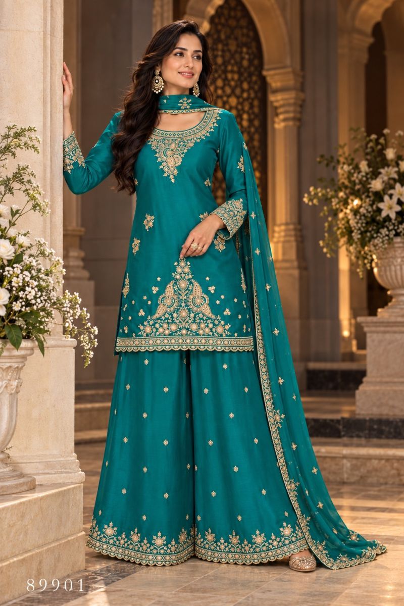 Aurraa Lissa Chinon Embroidered Designer Salwar Kameez Catalog