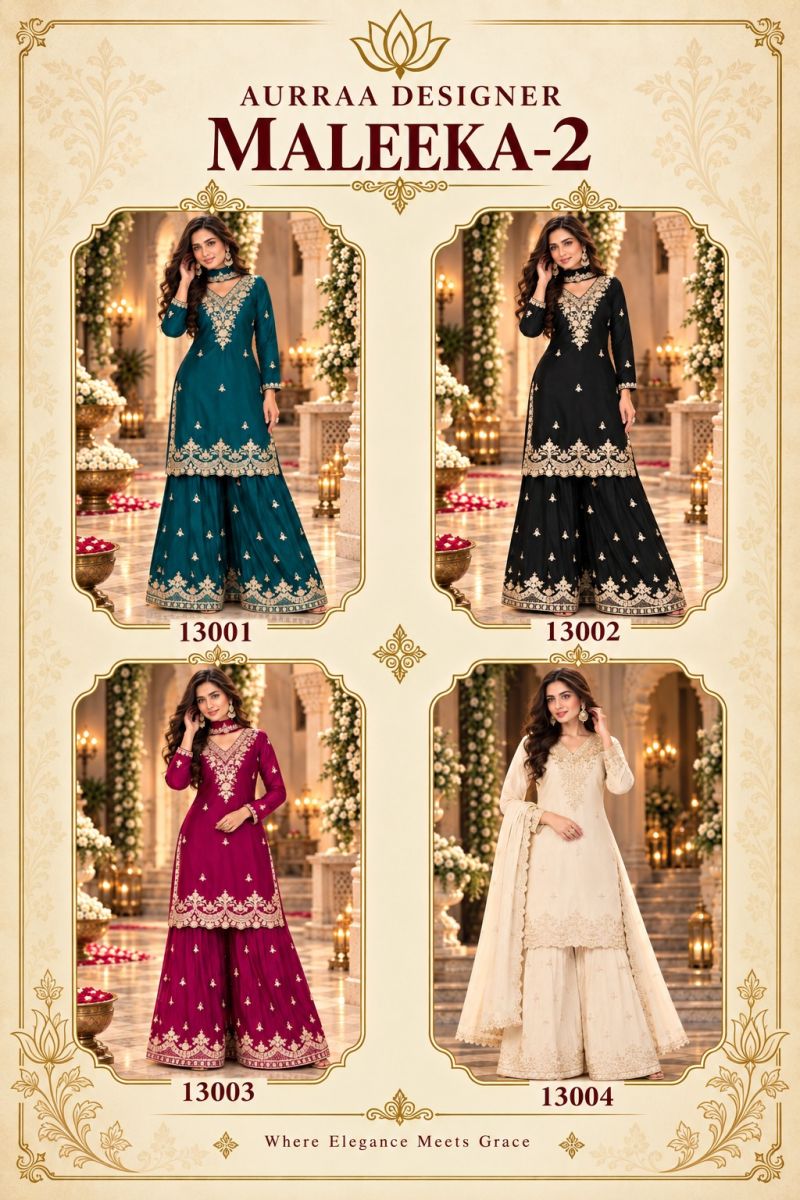 Aurraa Maleeka Vol 2 Chinon Embroidered Salwar Kameez Collection — Wholesale Salwar Suits, Vardan Ethnic wholesale from Surat — Photo 4