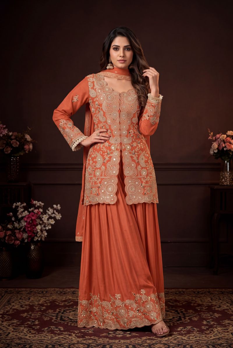 Aurraa Mandira Chinon Embroidered Salwar Kameez Collection — Designer Readymade Suits, Vardan Ethnic wholesale from Surat — Photo 2