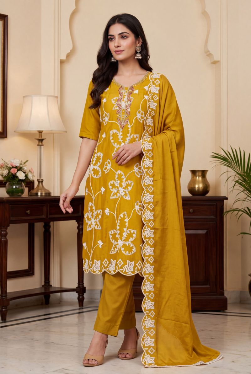 Aurraa Pratima Pv Cotton Silk Embroidered Salwar Kameez Collection — Wholesale Kurtis, Vardan Ethnic wholesale from Surat — Photo 6