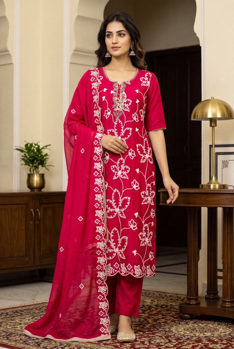 Aurraa Pratima Pv Cotton Silk Embroidered Salwar Kameez Collection