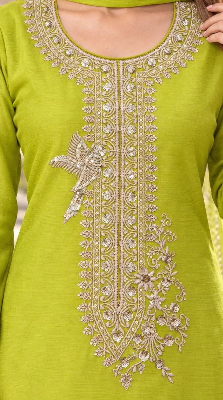 Aurraa Rangoon Premium Chinon Embroidered Salwar Kameez Collection — Wholesale Salwar Suits, Vardan Ethnic wholesale from Surat — Photo 3