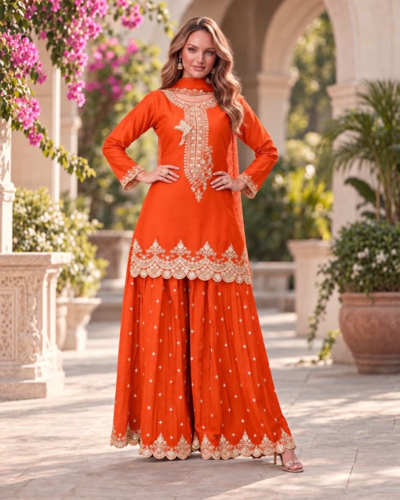 Aurraa Rangoon Premium Chinon Embroidered Salwar Kameez Collection — Wholesale Salwar Suits, Vardan Ethnic wholesale from Surat — Photo 6