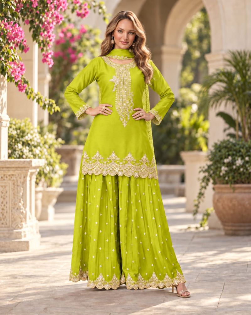 Aurraa Rangoon Premium Chinon Embroidered Salwar Kameez Collection — Wholesale Salwar Suits, Vardan Ethnic wholesale from Surat — Photo 2