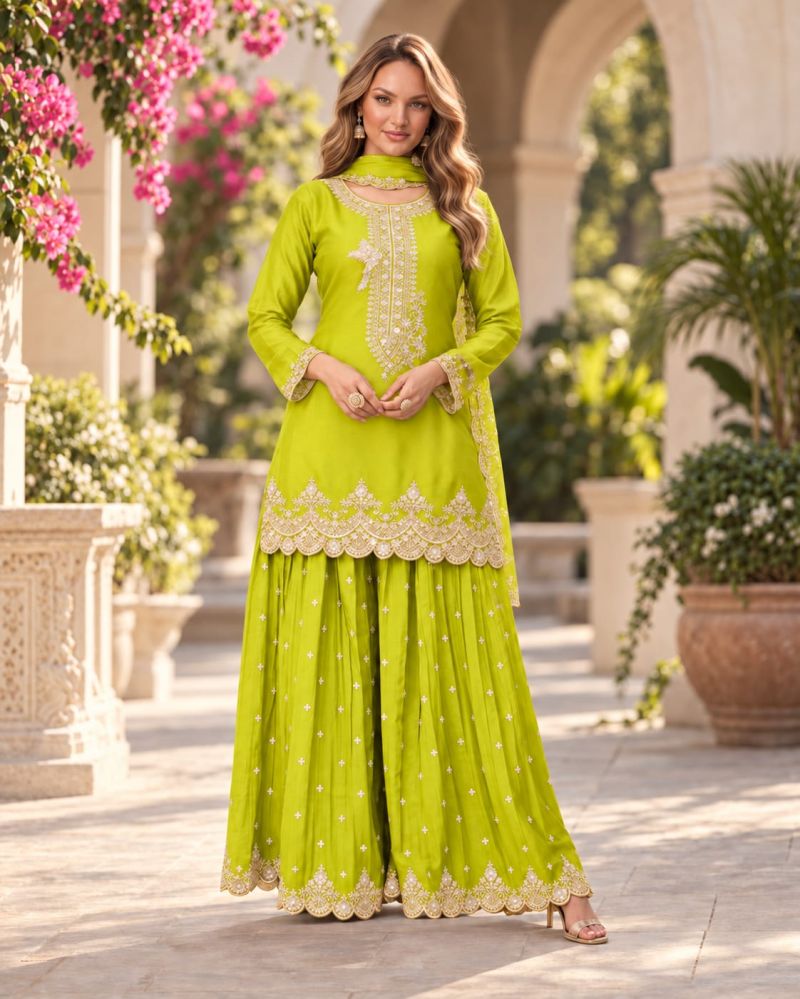 Aurraa Rangoon Premium Chinon Embroidered Salwar Kameez Collection — Wholesale Salwar Suits, Vardan Ethnic wholesale from Surat — Photo 5