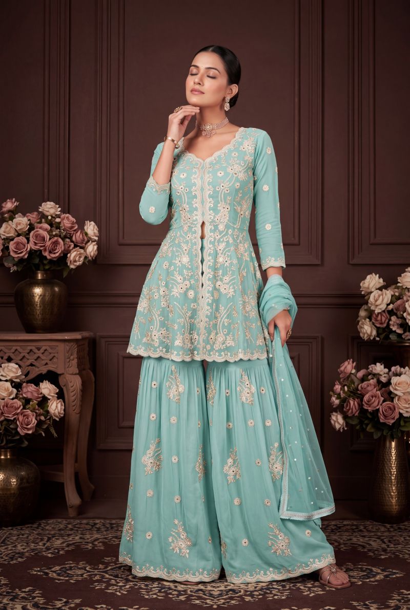 Aurraa Roshni Georgette Embroidered Designer Salwar Kameez Catalog — Wholesale Salwar Suits, Vardan Ethnic wholesale from Surat — view 2