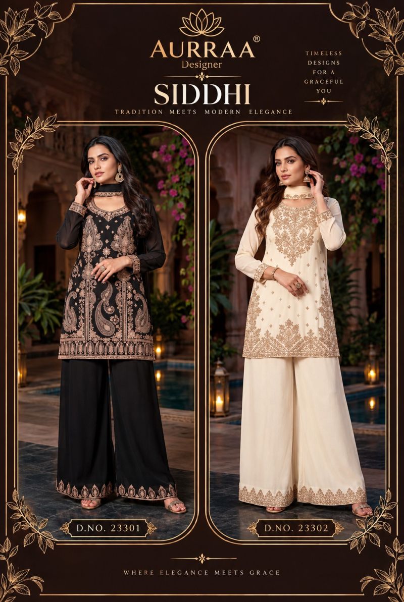 Aurraa Siddhi Chinon Beads Work Designer Salwar Kameez Collection — Wholesale Salwar Suits, Vardan Ethnic wholesale from Surat — view 4