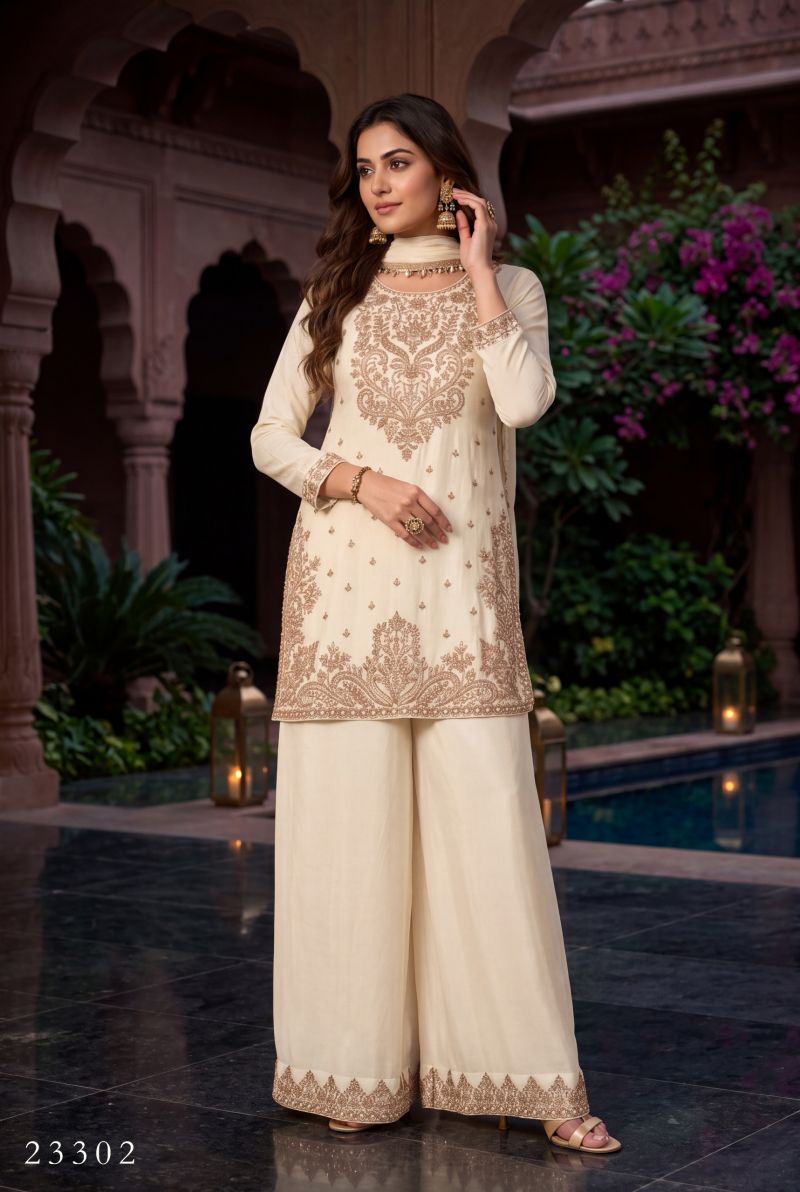 Aurraa Siddhi Chinon Beads Work Designer Salwar Kameez Collection — Wholesale Salwar Suits, Vardan Ethnic wholesale from Surat — view 2