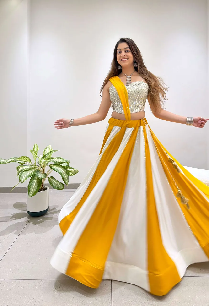 Lm 29 Rayon Mirror Embroidery Designer Work Festive Wear Ladies Lehenga Choli