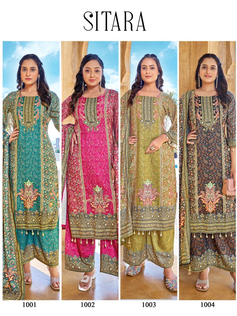 Banwery Sitara Jam Satin Digital Print Readymate Salwar Kameez Collection — Wholesale Salwar Suits, Banwery wholesale from Surat — Photo 4