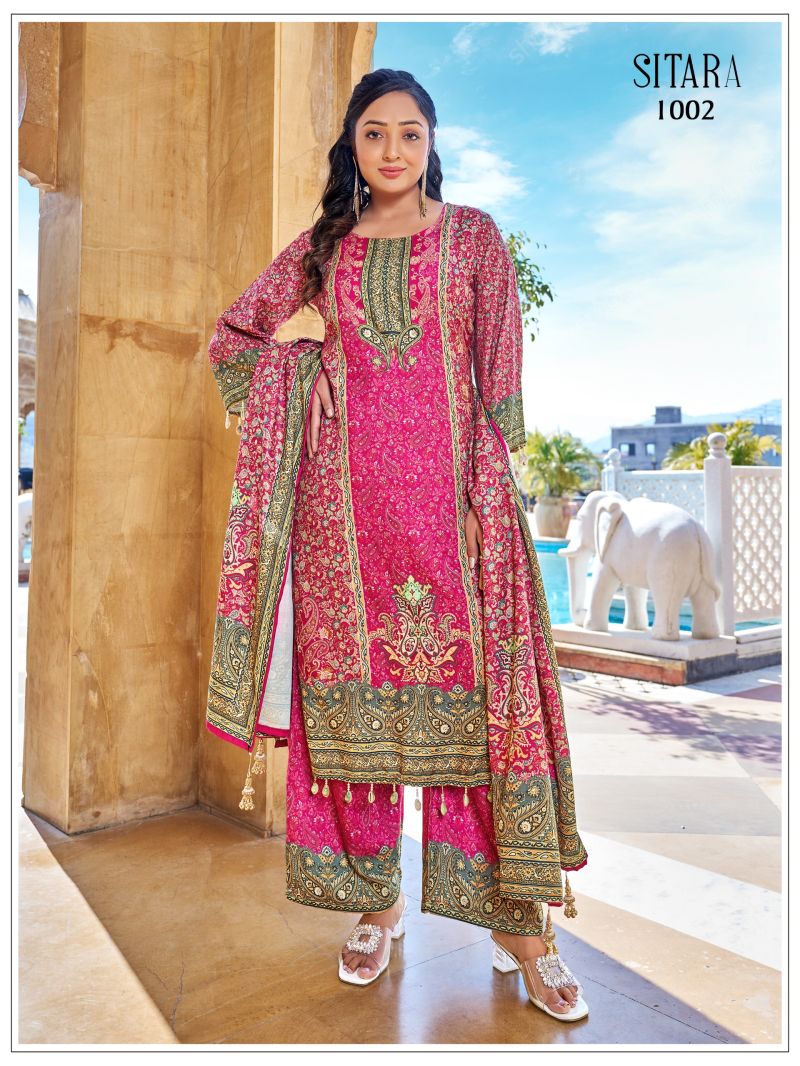 Banwery Sitara Jam Satin Digital Print Readymate Salwar Kameez Collection