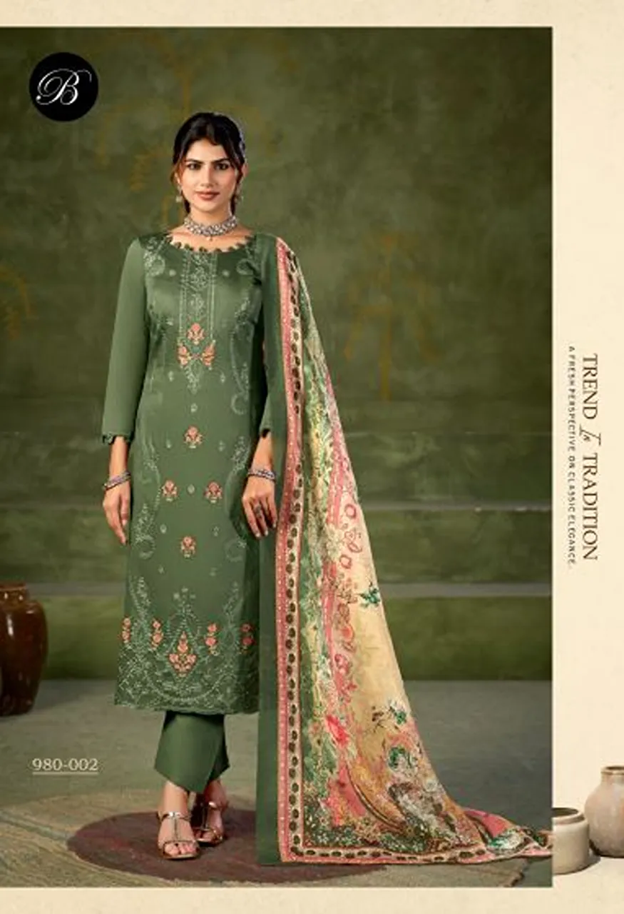 Belliza Zarqash Vol 18 Jam Cotton With Embroidered Dress Material Catalog — Wholesale Salwar Suits, Belliza Designer wholesale from Surat — Photo 3