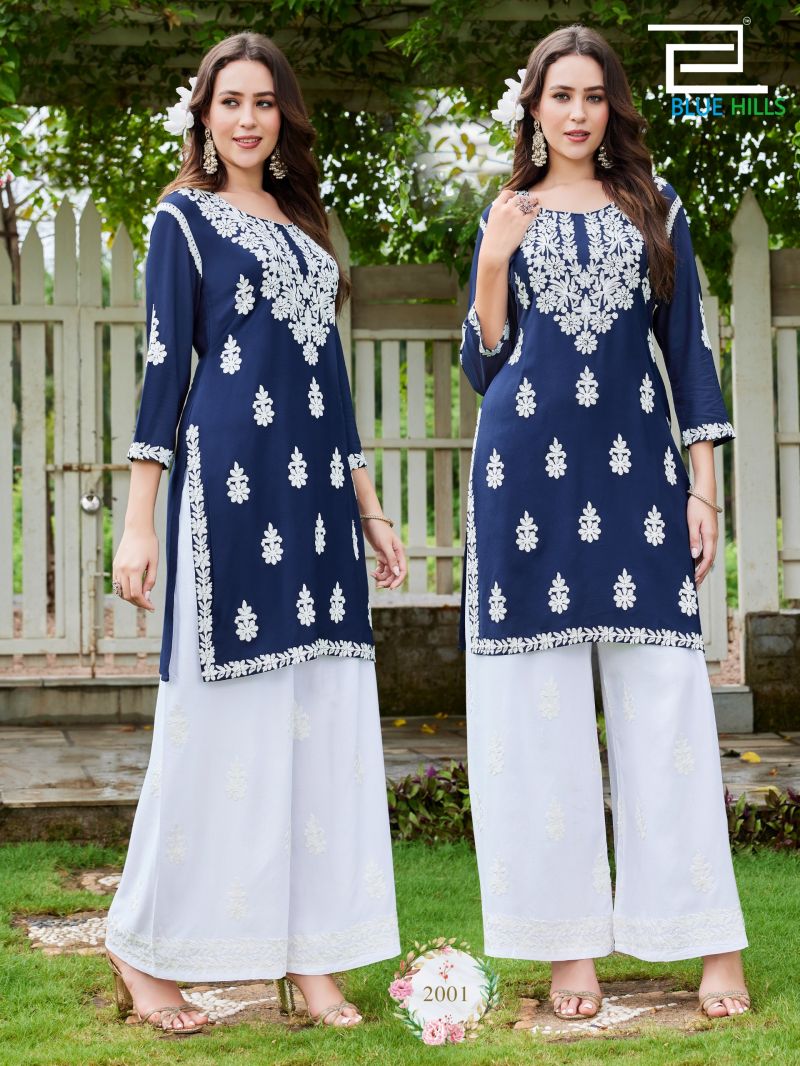 Blue Hills Messi Vol 3 Rayon Thread Work Kurti With Bottom Collection